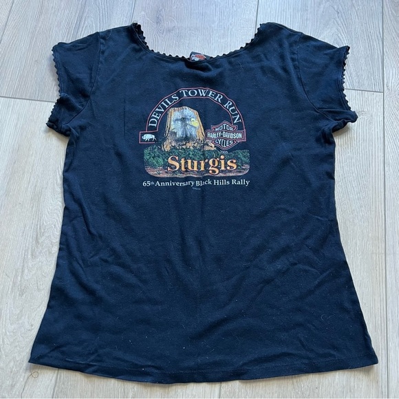 Vintage t shirt Graphic black Sturgis Devils Tower Run tee - Picture 2 of 5